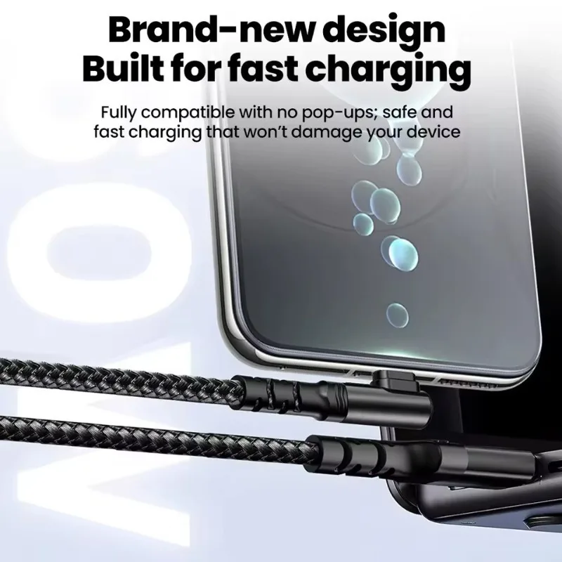 100W Fast Charging Elbow USB-C to USB-C Data Cable - Available in 1m, 2m, and 3m