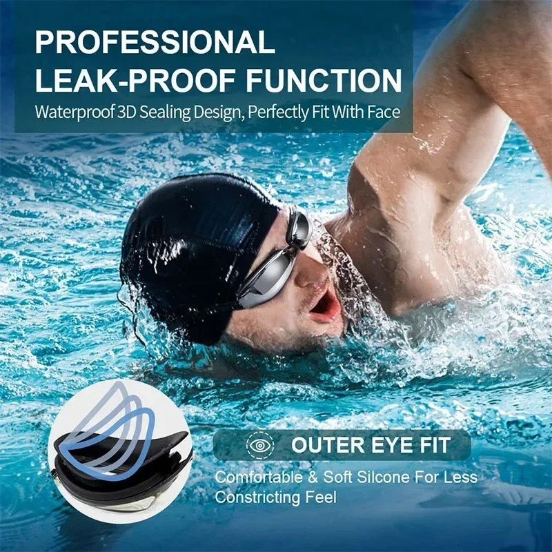 Men Women Myopia  Swimming Goggles for Adult  with Anti-fog Spray,  Pool Glasses Waterproof 4