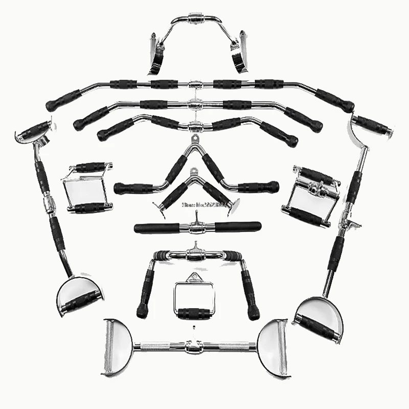 Nuovo Fitness Lat Pull Down Handle Antiscivolo Grip Gym Pully Cable Machine Attachments Canottaggio T-Bar Allenamenti A Casa Solid Handle Bar
