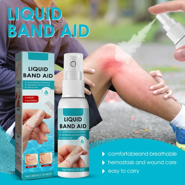 Bandage liquide Respirant Imperméable à l'eau Gel cicatrisant Plaie Patch  Liquide Band-aid Spray Désinfectant Plaie Adhésif hémostatique