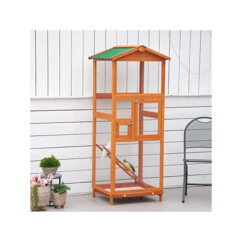 Spacious Bird Cage Stand for Parrots and Finches