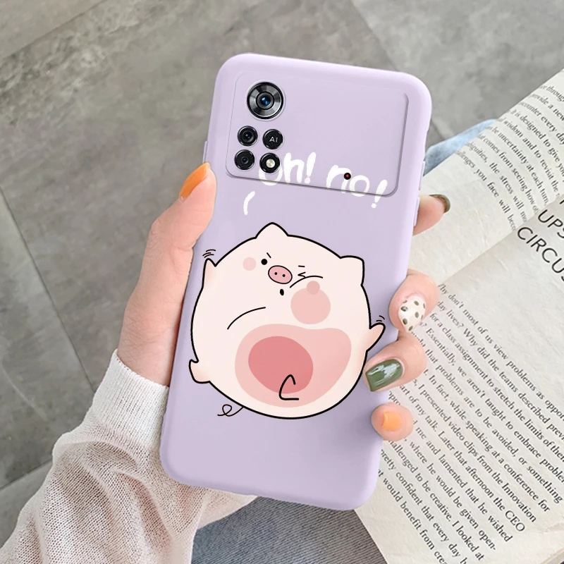 SEAHAI Cover Per Xiaomi Poco M4 Pro 4G - Custodia Ultrasottile In Silicone TPU Con Motivo Gatto, Colorata E Antiurto