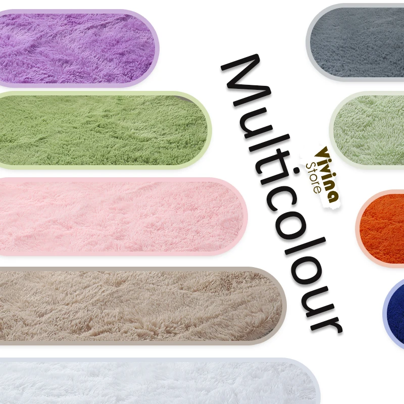 Fluffy Floor Mat Carpets For Bedroom White Plush Carpet Nordic Style For Kids Room Coffee Table Rug Cute Room Decor Soft Shaggy