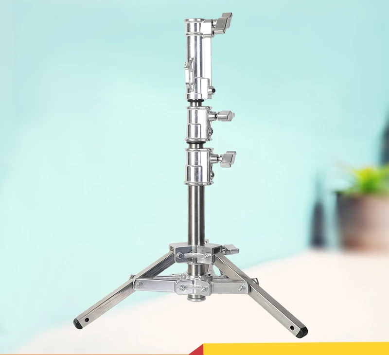 Low-type film lamp holder, stainless steel flat shooting light stand spotlight, space lamp tripod, small tripod equipment