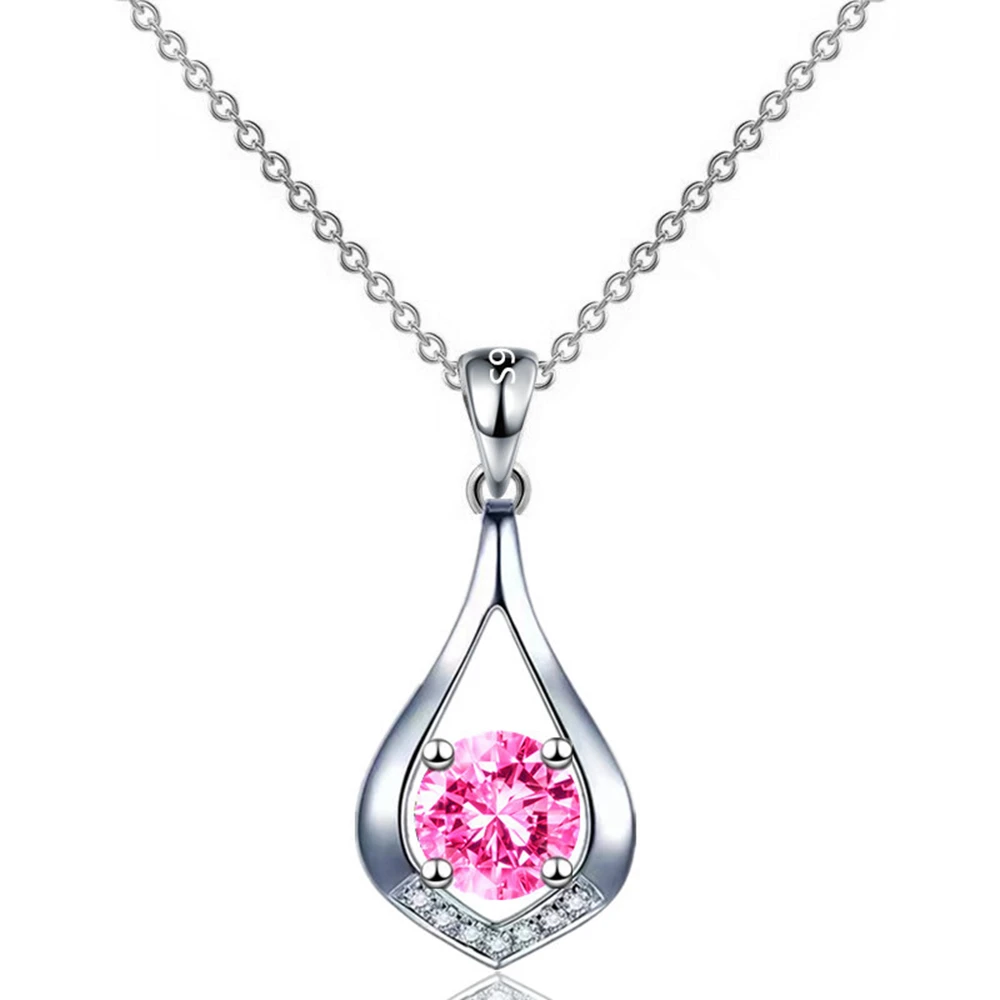 

Top Quality Silver Color Women Necklace Fashion Water Drop Zircon Necklaces For Women Lover Birthday Party Best Accessories Gift