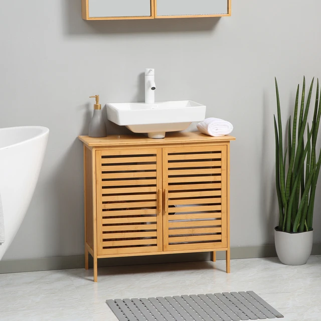 Mueble para Debajo del Lavabo Armario de Baño de Suelo 1 Estante y