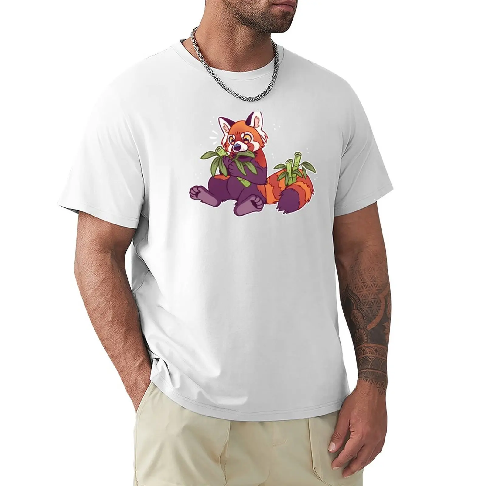

Red Panda loves bamboo T-Shirt plus size tops quick drying mens t shirt graphic