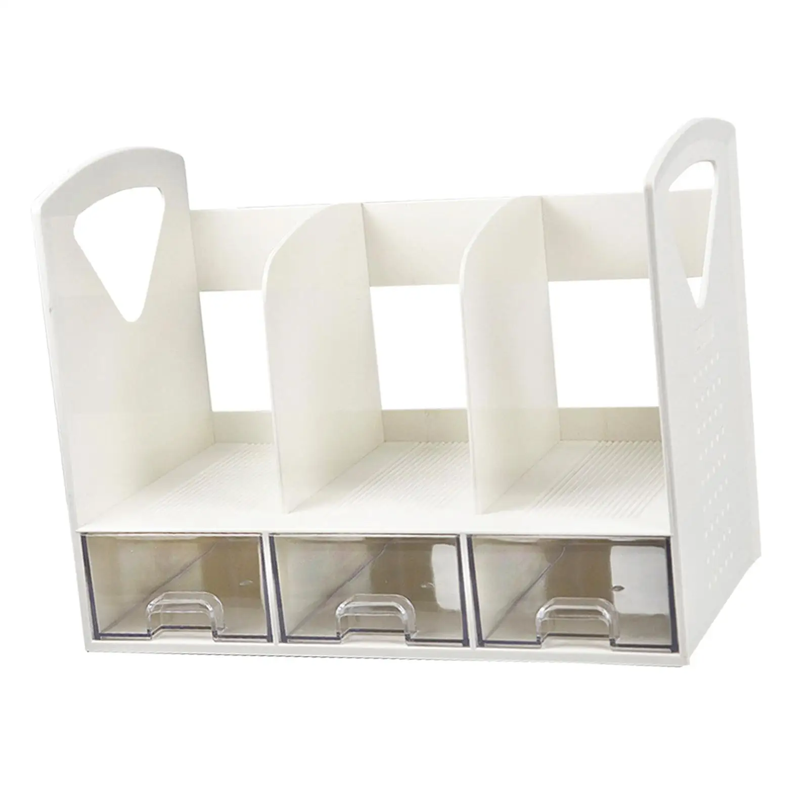 Desktop Book Organizer for Dormitory Freestanding Save Space Multiuse Office Storage Rack Magazine File Shelf Vertical Bookshelf
