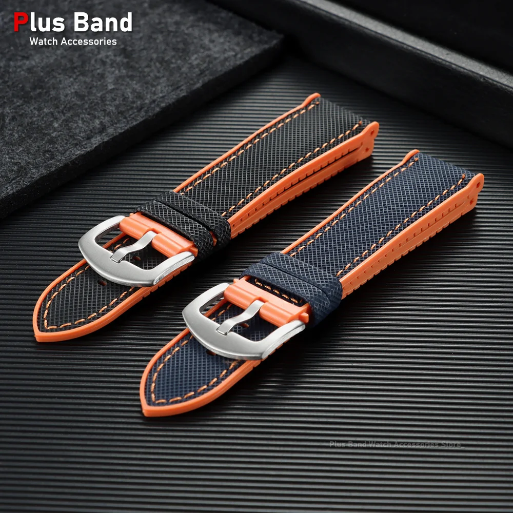 Nylon Sailcloth Rubber Hybrid Waterproof Watch Strap Bracelet