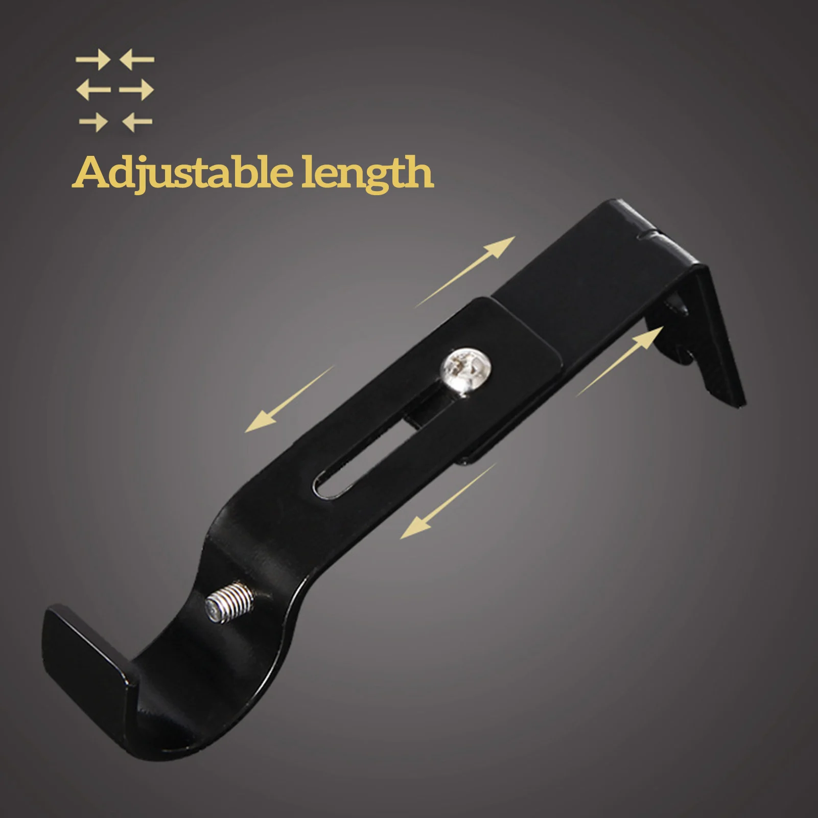 Curtain Rod 2pc Wall-mounted Extendable Metal Bracket