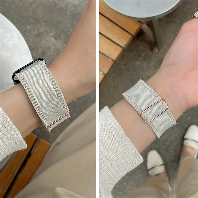 รูปสินค้า สายรัดข้อมือลูกไม้ไนลอนยืดหยุ่น สำหรับ Apple Watch 38-49 มม.