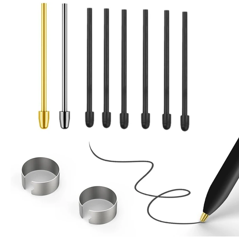 Metal Nibs Black Metal+Plastic For Samsung Galaxy Tab S9/S9FE+/S9 Ultra/S8/S8+/S8 Ultra/S7 FE/S6 Lite/S22/S23 Ultra S Pen