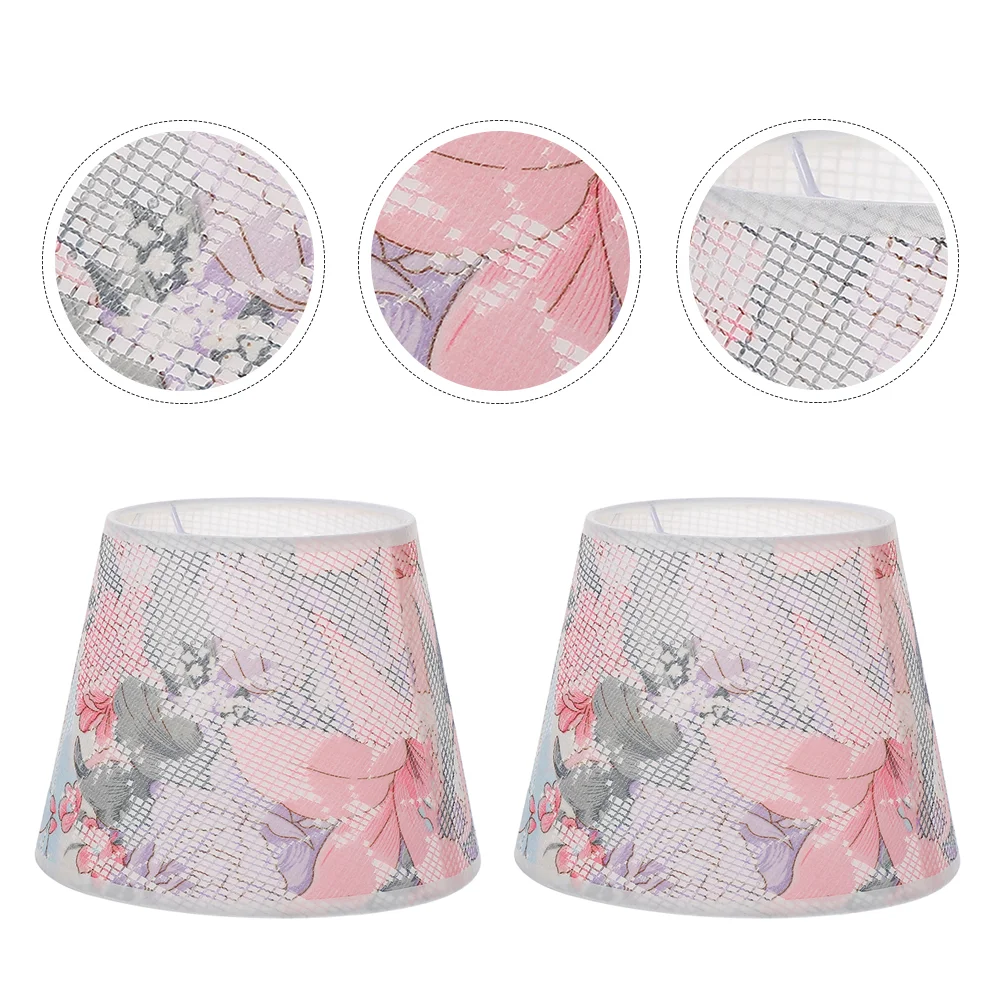 

Lamp Shade Fabric Floral Lampshade for Table Lamp and Floor Light 8 65X8 65X6 68 Inch White 2Pcs Style 1