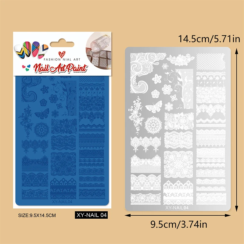 9.5X14.5cm 큰 사이즈 네일 스탬핑 플레이트 나비 꽃 뱀 디자인 네일 아트 템플릿 DIY 네일 데코 스텐실 매니큐어 도구