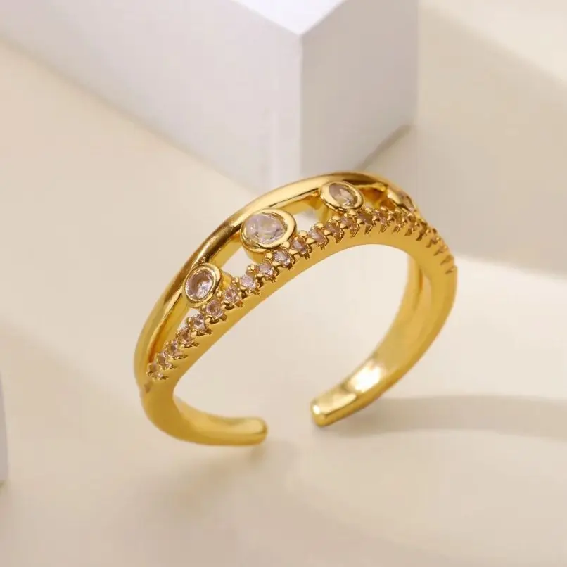 Crystal Design Rings For Women Gold Stainless Steel