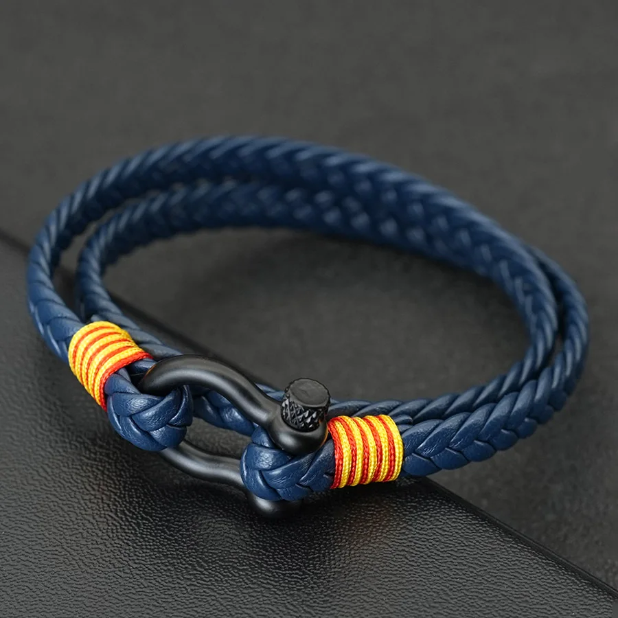 Noter Stilvolles Herren-Lederarmband, aus ausgewählten hochwertigen, hautfreundlichen Materialien, keine Allergien, keine Verformungen, 7 Farben erhältlich
