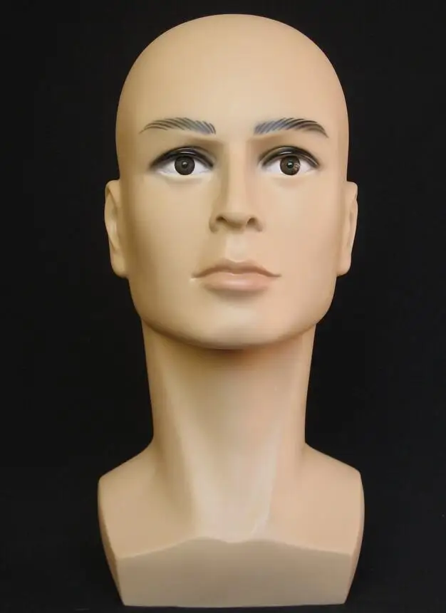 무료 배송 커피 색상 남성 마네킹 머리 모자 디스플레이 가발 훈련 머리 모델 머리 모델 남성 머리 모델