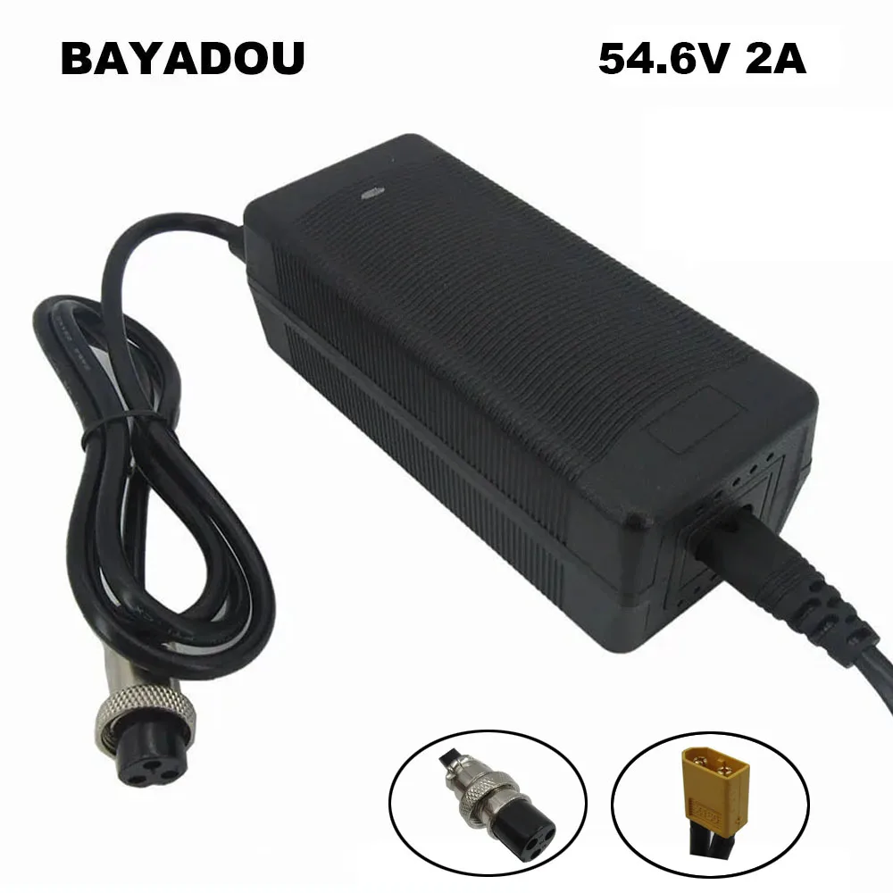 리튬 전기 자전거 충전기, 전기 자전거 스쿠터 배터리 어댑터, 48 V, 54.6V, 2A, 48 V, 13S, 48 V, 2A, GX16, XT60 커넥터