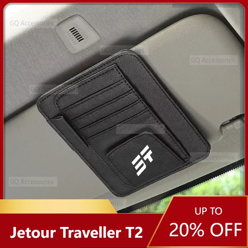 

New！cherryJetour Traveller T2 2023 2024 Jetour T2 Car Sun Visor Storage Card Bag Glasses IC Card Clip Holder Auto Interior Acces