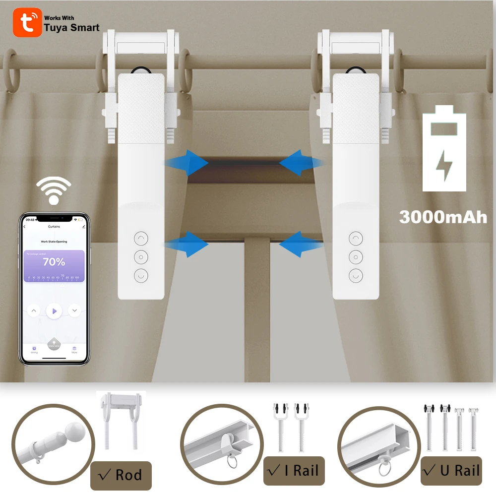 Tuya Smart Curtain Robot,WiFi Curtain Motor Smart Life App Fit to