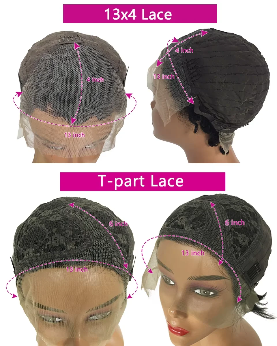 Pixie Cut Wig Transparent Lace Human Hair Wig For Women Straight Short Bob 13x6 Part Lace Pre Pluck Brazilian Human Hair