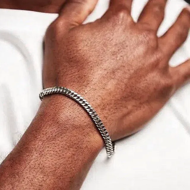 Men's Double Strap Stainless Steel Stainless Steel Surgical Silver - 1
