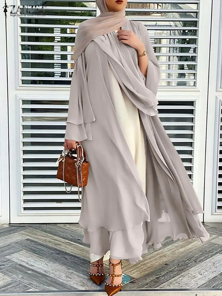 

Long Sleeves Muslim Chiffon Open Abaya Kimono Abayas For Women Robe Turkey Kaftan Femme Caftan Islam Clothing Ramadan