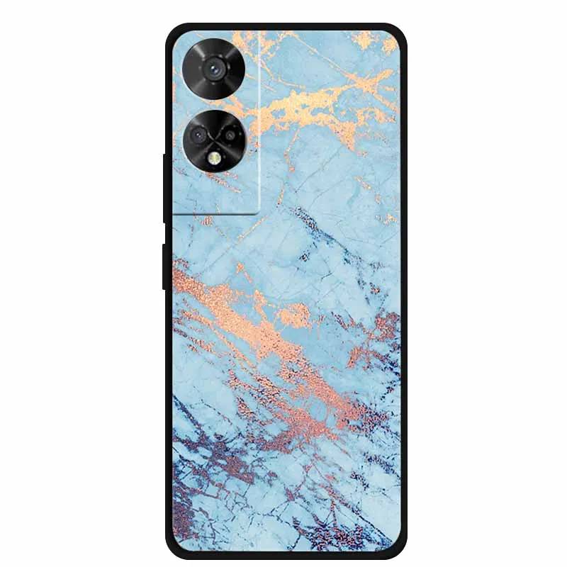 Original Soft Silicone TPU Phone Case Back Cover - Fashion Planet Design, Black Bumper