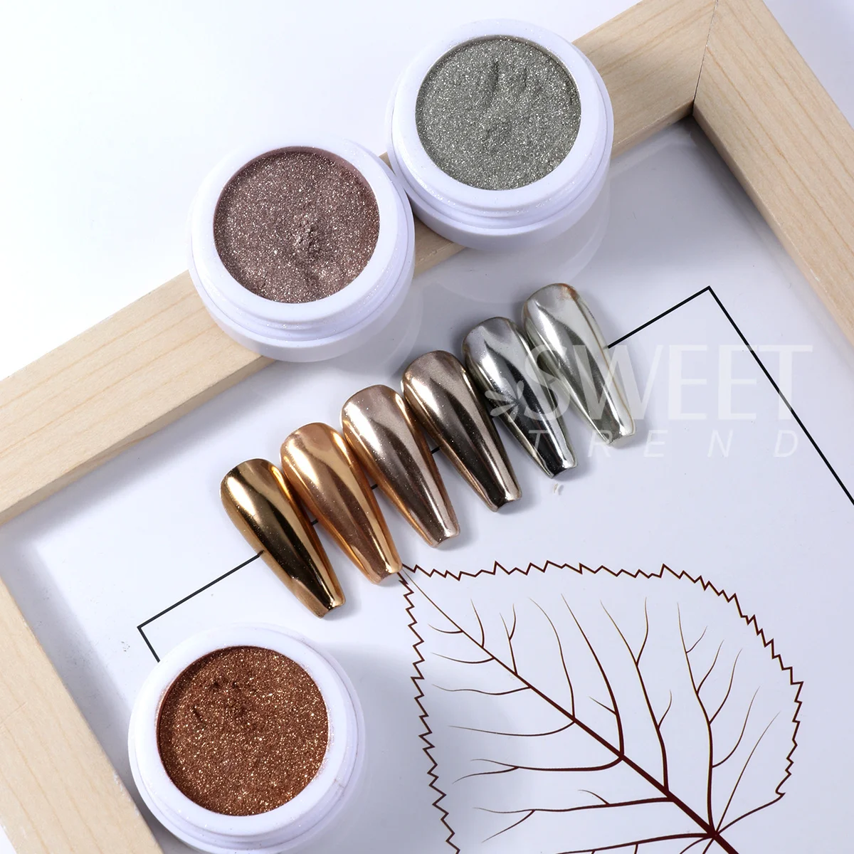 6pcs Mirror Y2K Metallic Nail Glitter Powder Purple Blue Green Chromium Pigment High Quality Accessory DIY Manicure Smooth Dust