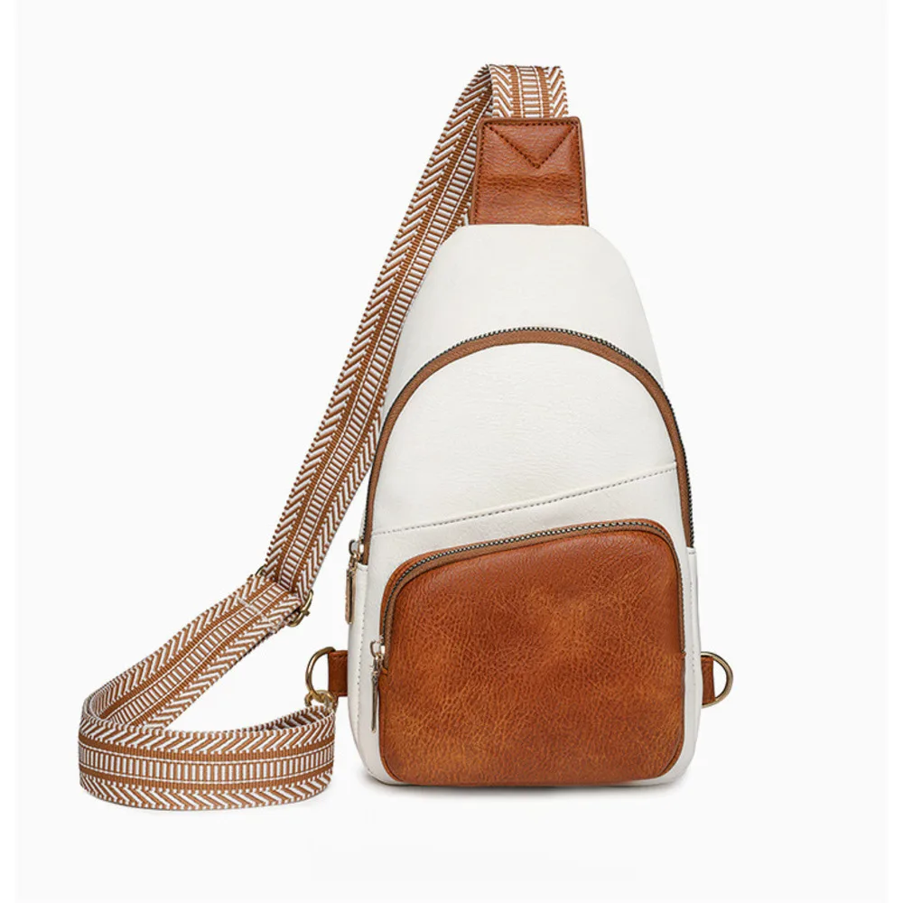2024 Neue koreanische Ausgabe Vielseitiger modischer Rucksack mit einem Kreuzschultergurt Lässige kleine Brusttasche für Damen_voghion.com