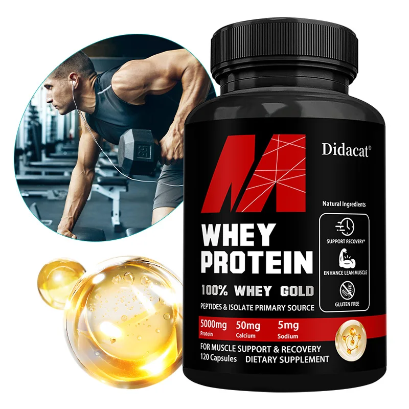 Whey Protein Capsuels, with 5000mg Protein, Supports Recovery, Supplement for Balanced Muscle Health, Immunity, NON-GMO