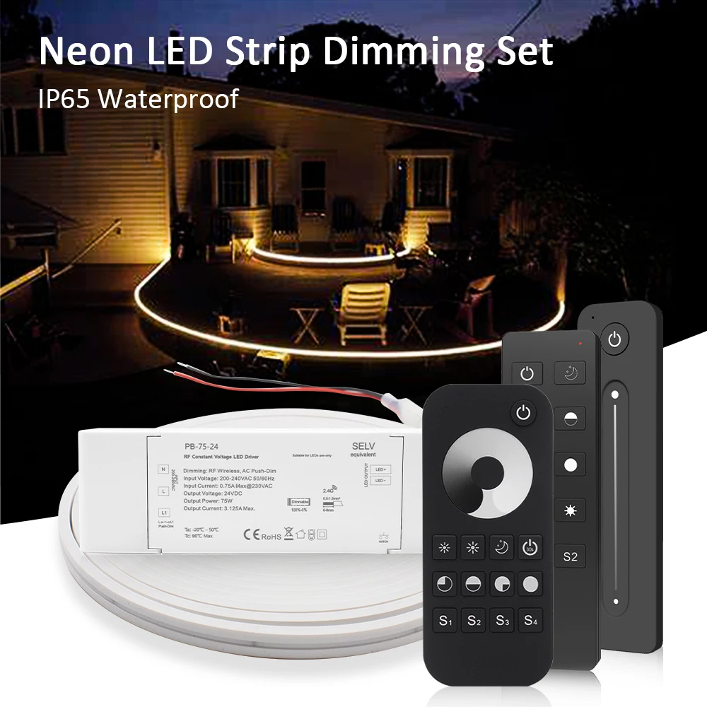 5M 24V DC Dimmable LED Strip Neon Light 4X10mm SMD2835 WW CW Waterproof Tape Lamp Bedroom Kitchen Cabinet Backlight Decoration