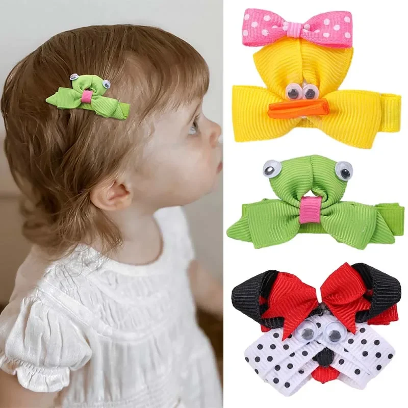 Oaoleer Cute Yellow Duck Green Frog Hair Clip For Girls Kids Cartoon Dog Hairpins Barrettes New Headwear Baby Hair Accessories