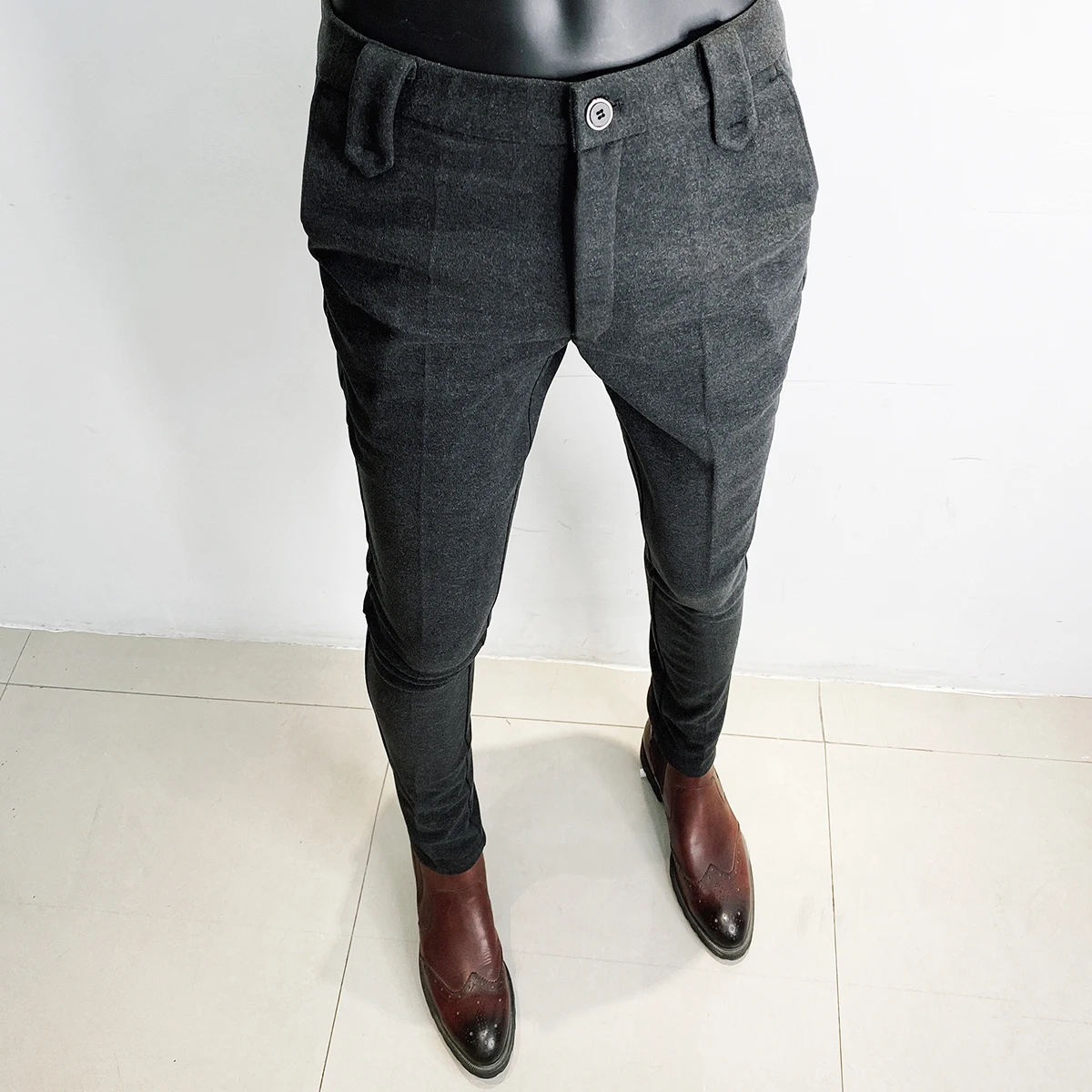 Autumn Winter Woolen Suit Pant Men Business Slim Dress Pants Streetwear Formal Fashion Social Casual Trousers business pants suit pants men pants