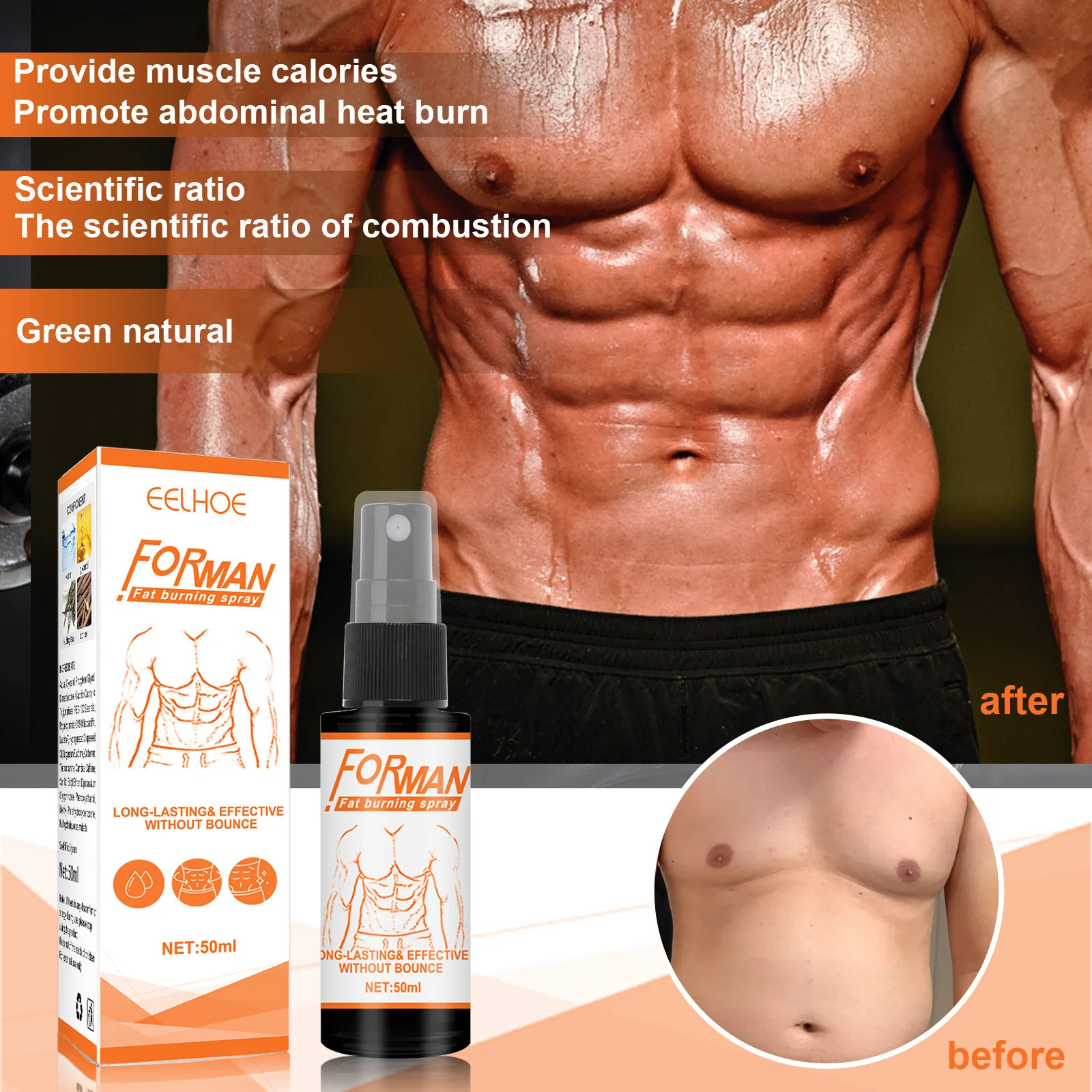 Belly Fat Burning Spray For Men Chest Firming