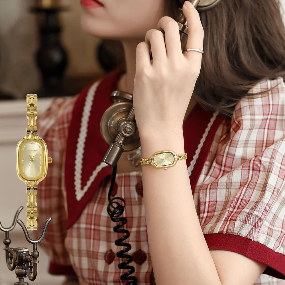 Mulheres de Luxo Pulseira Relógios Moda Retro 2023 Novo Design Feminino Vestido Relógio de Pulso Senhoras Quartzo Relógio de Ouro Dropshipping - Image 5