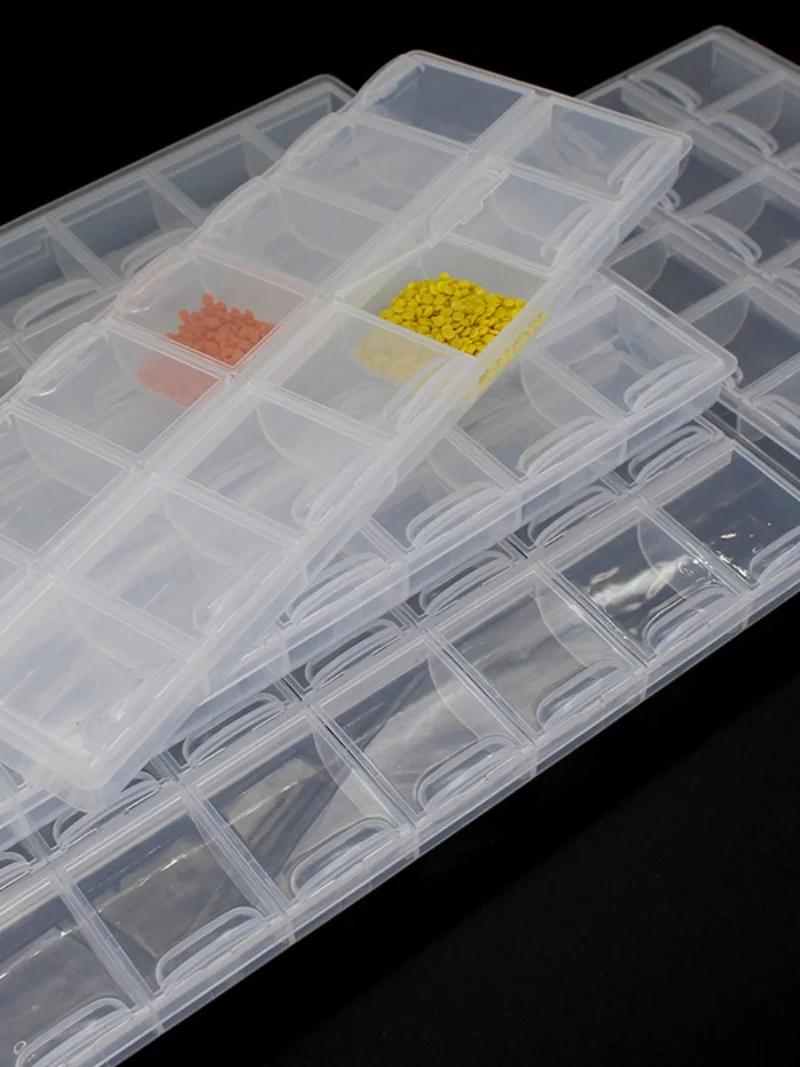 Transparent Storage Box Diamond Painting Drill Partition Box Small Parts Accories Rice Bead Manicure Jewelry Subpaage Box