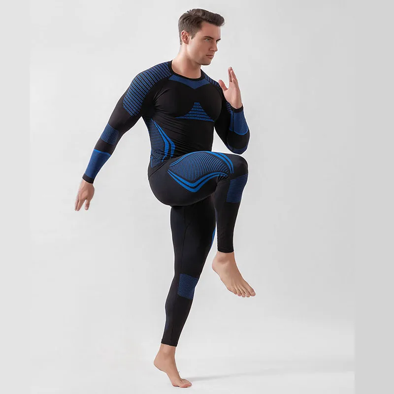 Men's Winter Skiing Thermal Underwear Sets Male Quick-drying Functional Compression Mens Causal Snowboarding Tops and Pants