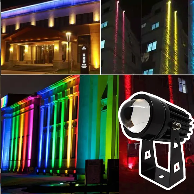 กลางแจ้ง LED Spotlight 5W 9W 12W บ้านภูมิทัศน์แสง 110V 220V สีแดงสีเขียวสีฟ้า RGB ระยะไกลไฟกันน้ํา One Beam 1