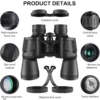 10x50 Binoculars FMC Coating Telescope Bak4 Prism IPX4 Waterproof Portable For Camping Hiking Concert Bird Watching Hunting 2