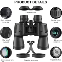 10x50 Binoculars FMC Coating Telescope Bak4 Prism IPX4 Waterproof Portable For Camping Hiking Concert Bird Watching Hunting 2