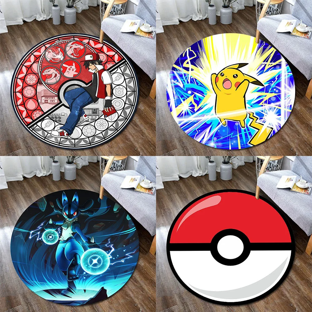 Новый напольный ковер Pokemon Хрустальный бархатный круглый прямоугольный