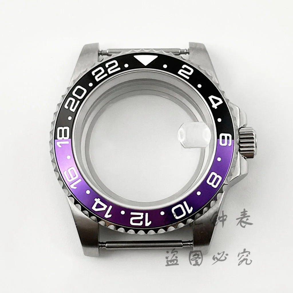 High-Quality 40MM GMT Watch Case with Aluminum Bezel, Stainless Steel Finish