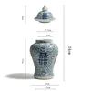 Jingdezhen Double Happy Ceramic Chinese Vase Blue and White Ginger Jars for Home Decor Pot Table Vase Porcelain Temple Jar Vase 2