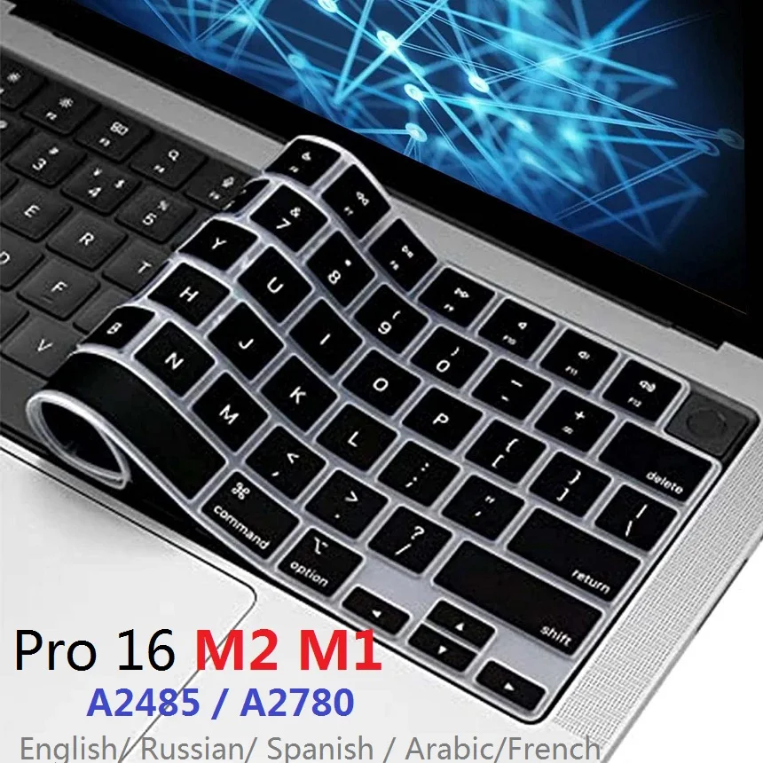 SoftTPUKeyboardCoverforMacbookPro14M2M1A2442A277920222021EUUSSpanishRussianArabicFrenchEnglishKeyboardSkin-AliExpress7