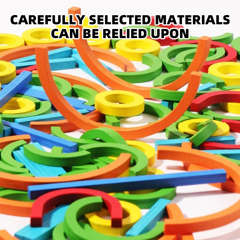 Wooden Toys Children's Wooden Ring Early Education Mosaic Board Kindergarten Creative Puzzle Building Blocks