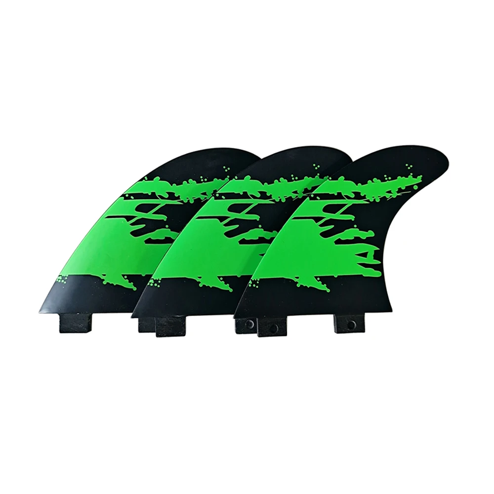 UPSURF FCS Fins SUP Board Fin Double Tabs Surf Fins M Blue/Green/Purple Honeycomb Tri Surf Fin Quilhas Fiberglass Surfboard Fins