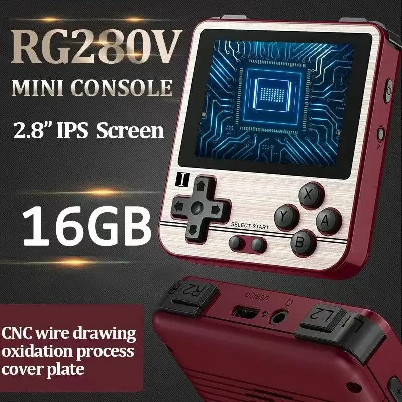 

New RG280V Handheld Game Console Portable Retro Mini Arcade Retro Joystick Open Source 64 Bit 2.8 Inch IPS Screen Game Console