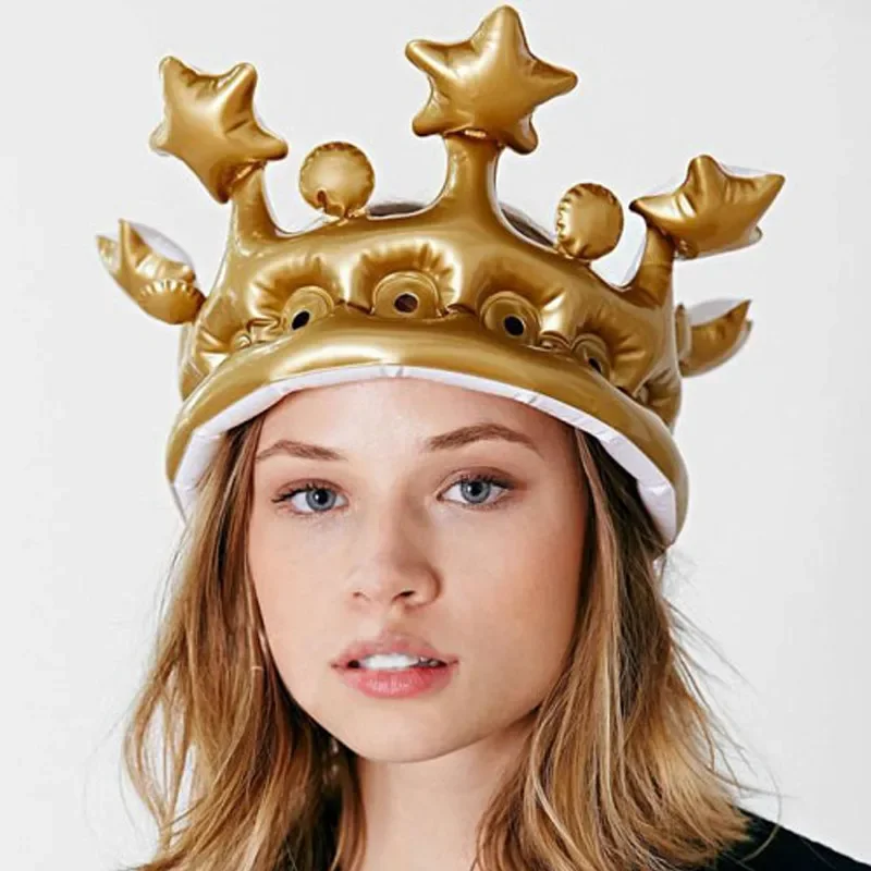 Description Picture 5 of itemInflatable Crown For Kids Adult Birthday Hats Cap King Toy Party Decoration Creative Inflatable Event Stadium Prop Party Gift