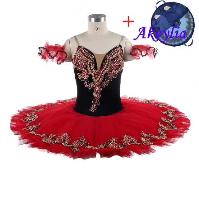 Paquita Esmeralda profesional Ballet escenario Tutus negro rojo mujer  Platter Pancake tutú disfraz Don Quxiote vestido - AliExpress
